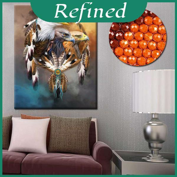 Mesmerização 5d Diy Pintura Diamante Ponto Cruz Com Design De Totem De Águia Para Decoração De Casa