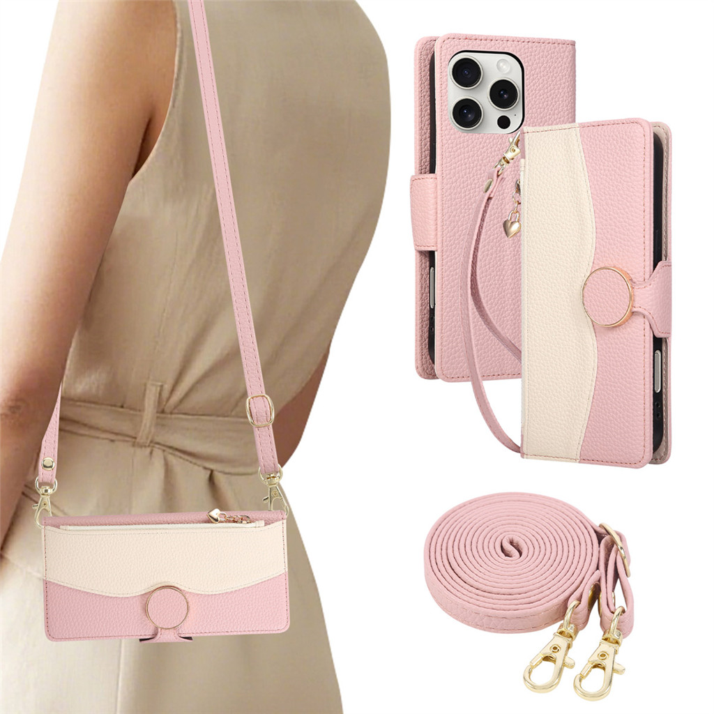  Capa Carteira Para Samsung Galaxy A27 A17 A57 A27 A08 A18 A07 A56 A36 A26 A06 A16 A37 5G 4G Luxo Amor Zíper Fivela Bri
