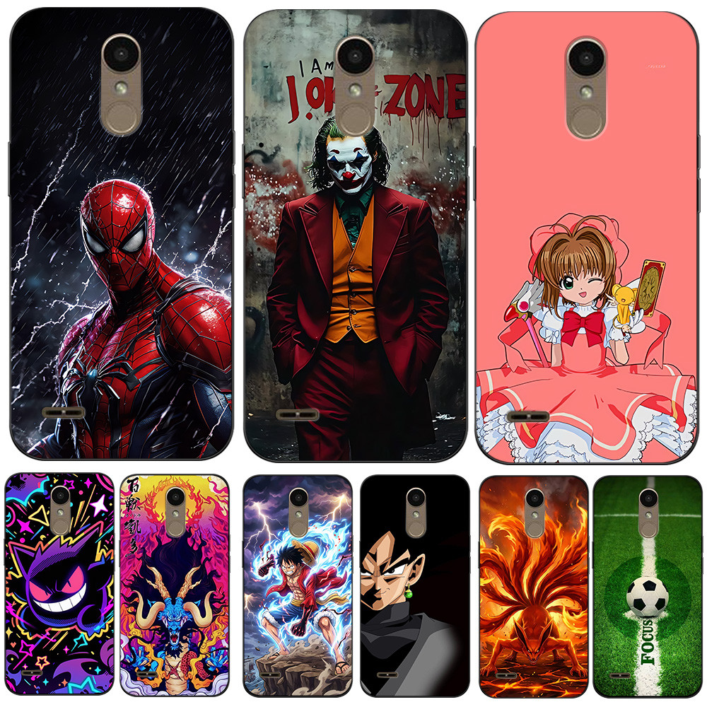 Capa Para LG K10 2018 thinQ Traseira De Telefone Silicone Macio Preto Tpu Engraçado Gato anime Super-Herói Coringa