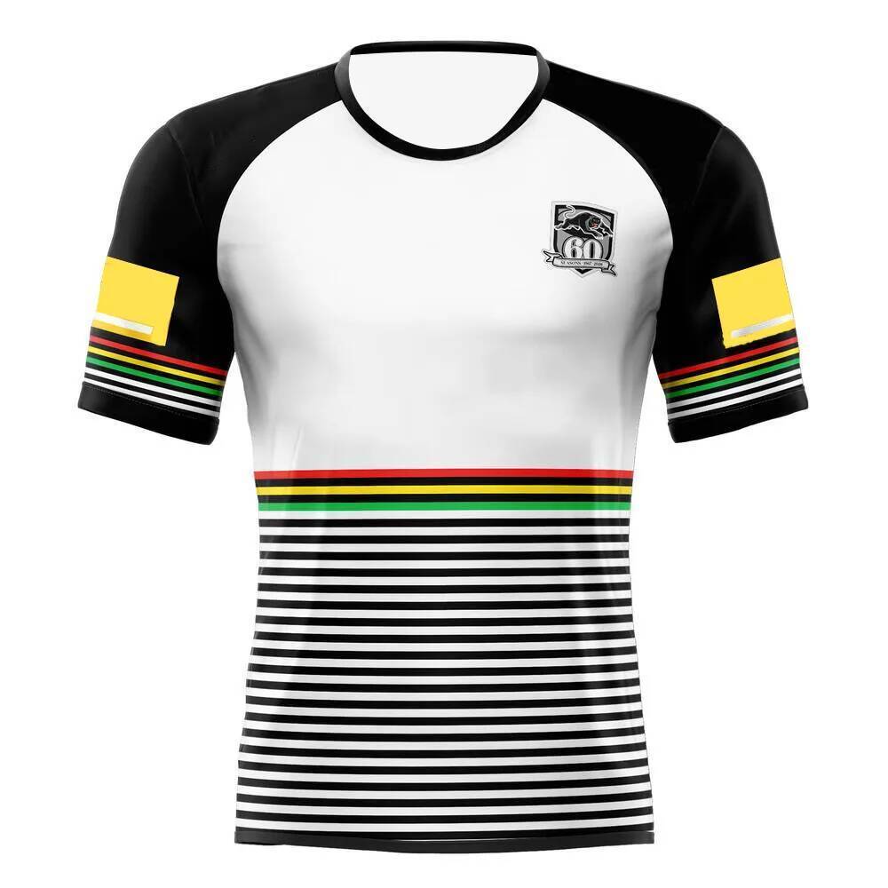 2026/27 Penrith Panthers 60o Aniversário Rugby Jersey NRL Mens Respirável Manga Curta Casual Camisas De Treinamento Espo