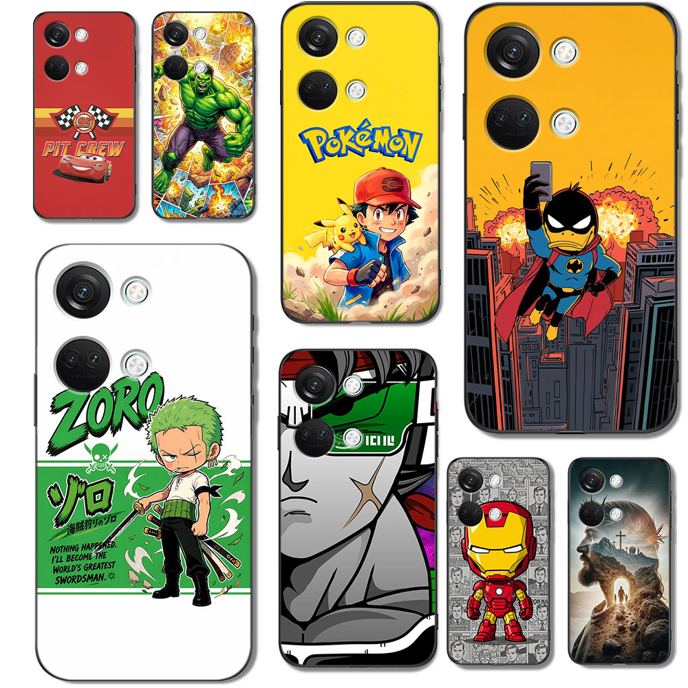 Capa Para oneplus ACE 2V De Telefone Protetora De Silicone Macio Preto Tpu Jesus Batman Zoro Anime