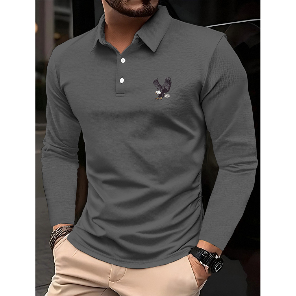 2025 Moda Casual Confortável Camisa Masculina de Manga Comprida 2 Outono Botão de Negócios Camisa Polo Masculina
