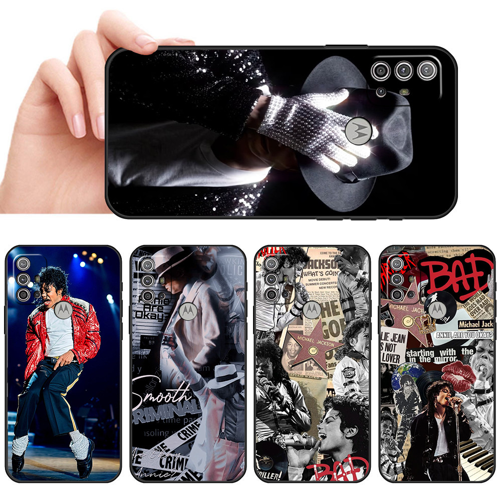 Capa De Telefone Preta Macia Para Moto G10 G20 G30 G22 G23 G50 G52 G53 G73 G82 Arte pop star preto e Farelo Protetora An