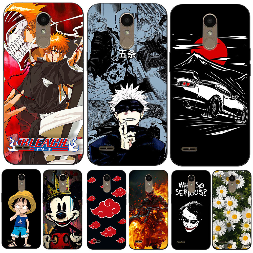 Capa Para LG K10 2018 thinQ Traseira De Telefone Silicone Macio Preto Tpu Sonho Castelo anime Crânio Doce