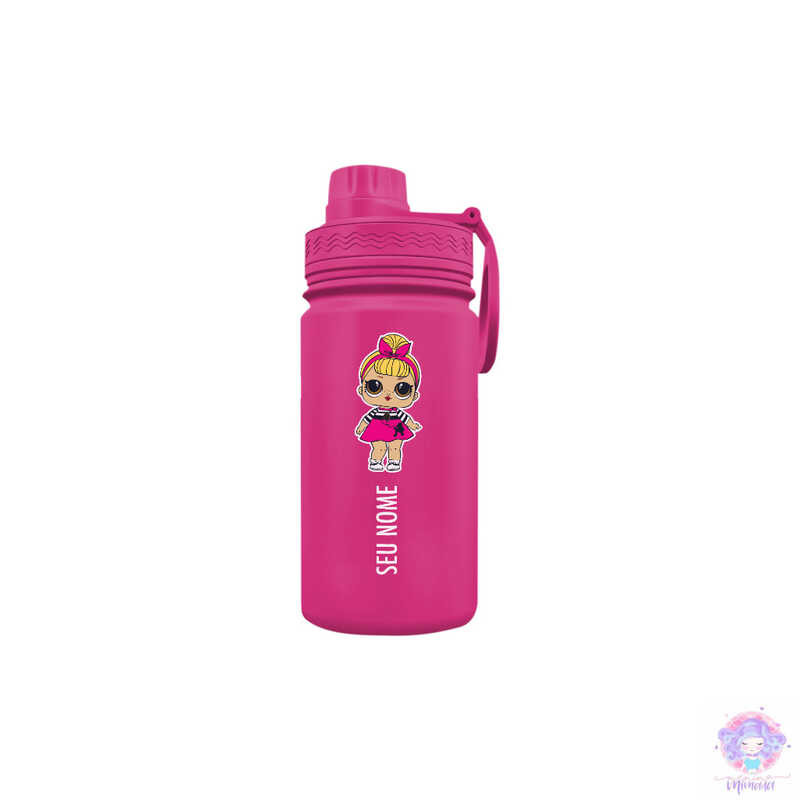 Boneca LOL Sis Swing - Garrafa Térmica Fresh Com Alça Personalizada 350ml 550ml 600ml Infantil com Seu Nome