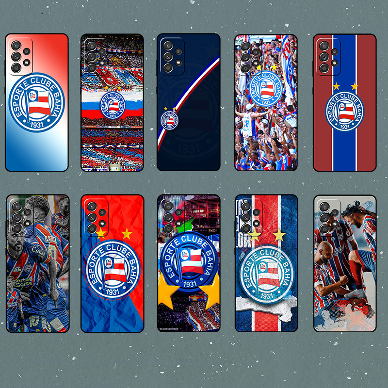 Para Samsung A50 A50S A52 A52S A53 A54 A55 A70 A71 A72 Esporte Clube Bahia Macio Preto TPU Caso De Telefone