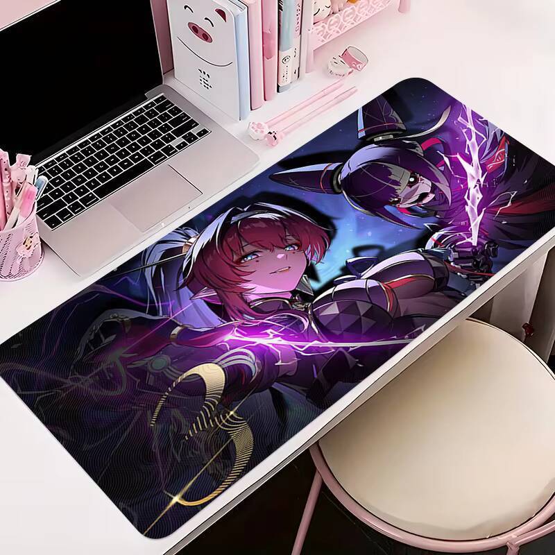 Novo Mouse Pad Grande 900x400 Velocidade Teclado Do Computador Tapete De Mesa Wuthering Ondas Yinlin Acessórios Borracha