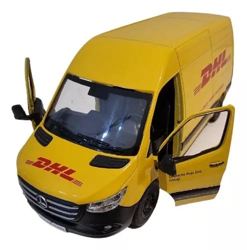 Carrinho Miniatura Van Mercedes Benz Sprinter DHL - Brinquedo coleção