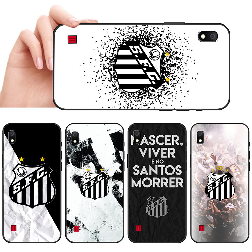Capa De Telefone Preta Macia para Samsung A6 A7 A8 A9 A01 A02 A10 A10S Peixe Futebol Torcedor Celular Protetora Anti-Que