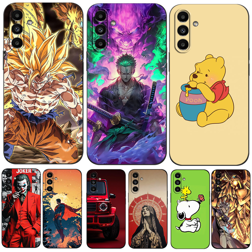 Para Samsung Galaxy A36 A26 A56 5G Caso Capa De Silicone Preto tpu O Coringa Homem Legal anime dragon ball Flores Colori