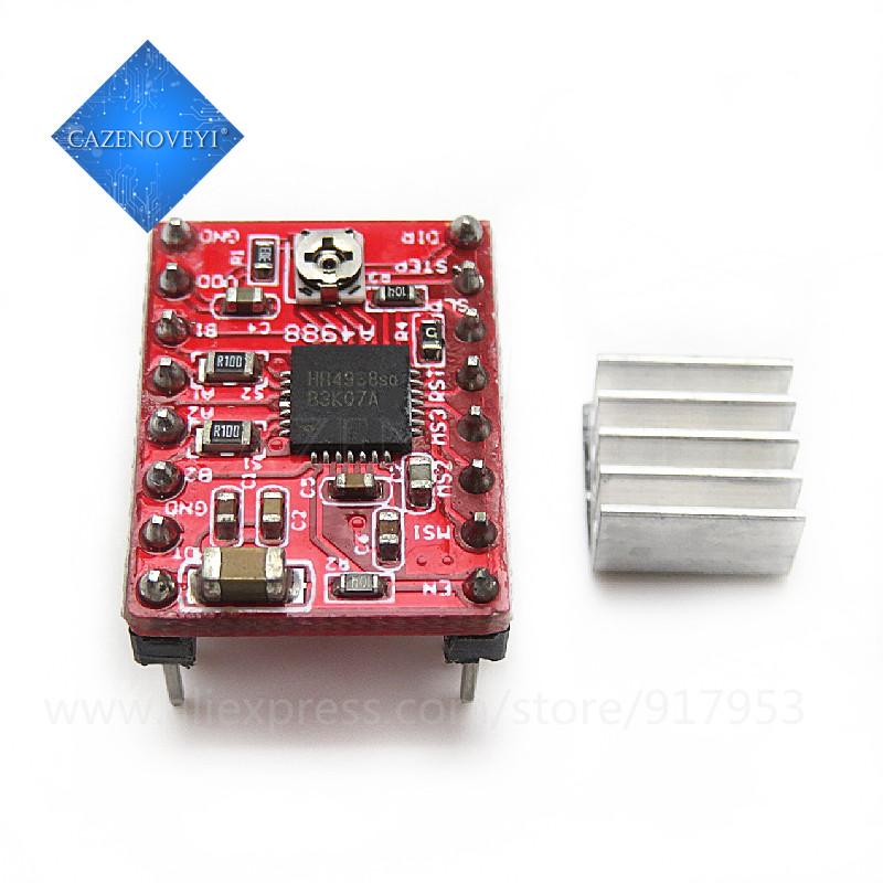1 Peça A4988 StepStick Driver De Passo + Dissipador De Calor Para Impressora 3D Reprap Pololu Vermelho M08 dropship L29K