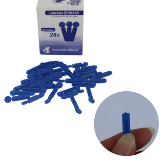 LANCETA SIMPLES P/ LANCETADOR 28G KIT C/500 - BIOMASS