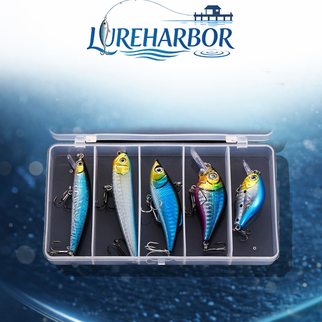 LUREHARBOR Conjunto de isca dura Minnow/Lápis/VIB/Rock Fatty Flutuante Long Shot Isca Falsa