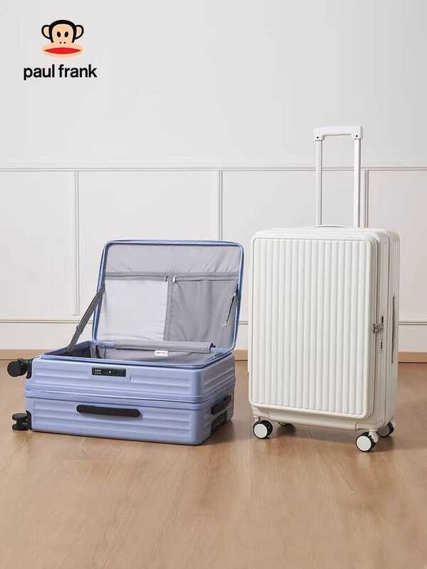 Mala de abertura frontal de macaco, boca grande, carrinho extensível feminino, mala de grande capacidade, 67cm, mala de 