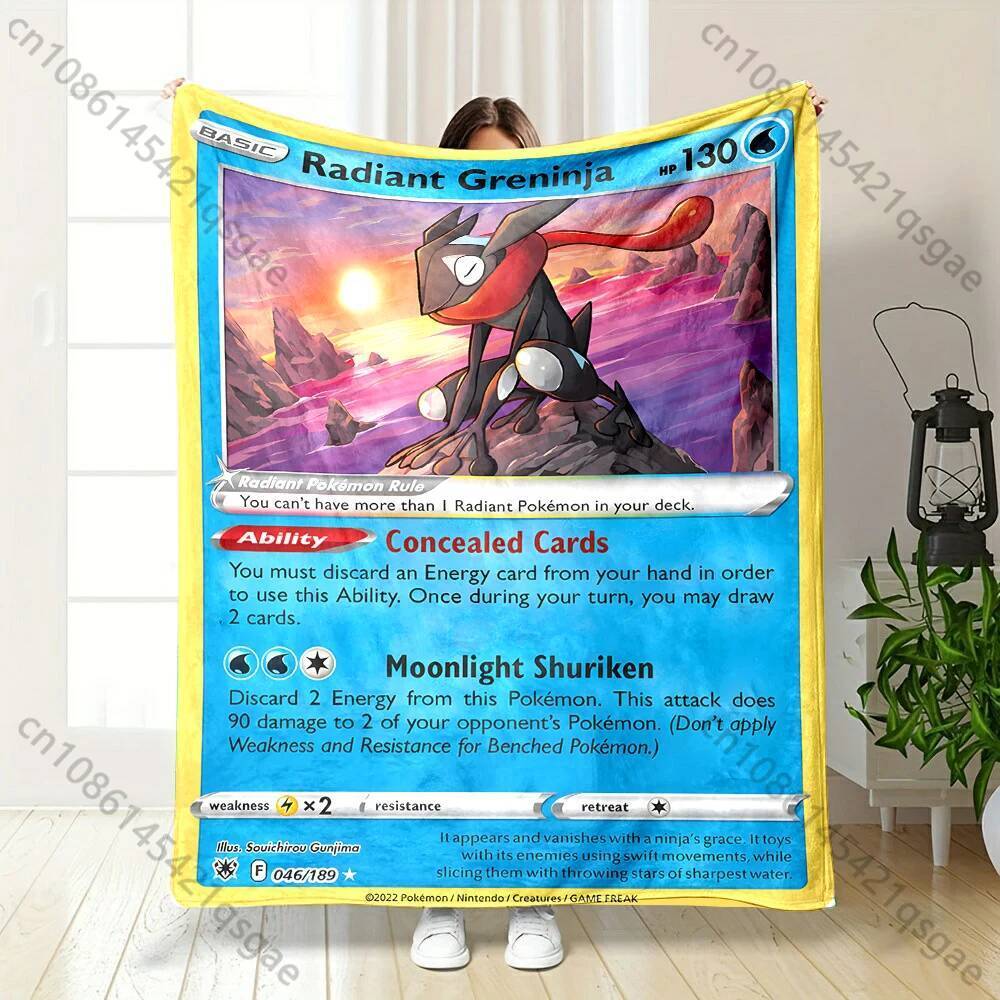 1PC Pokémon Greninja Cartão Impressão Cobertores Adultos Crianças Quentes Casa Viagem Carro Macio E Confortável Presente