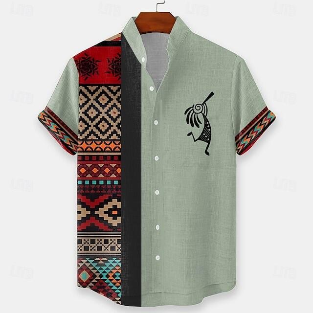 Camisa Masculina Para Roupas Masculinas Verão Casual De Manga Curta Havaiana Ao Ar Livre Street wear 46b