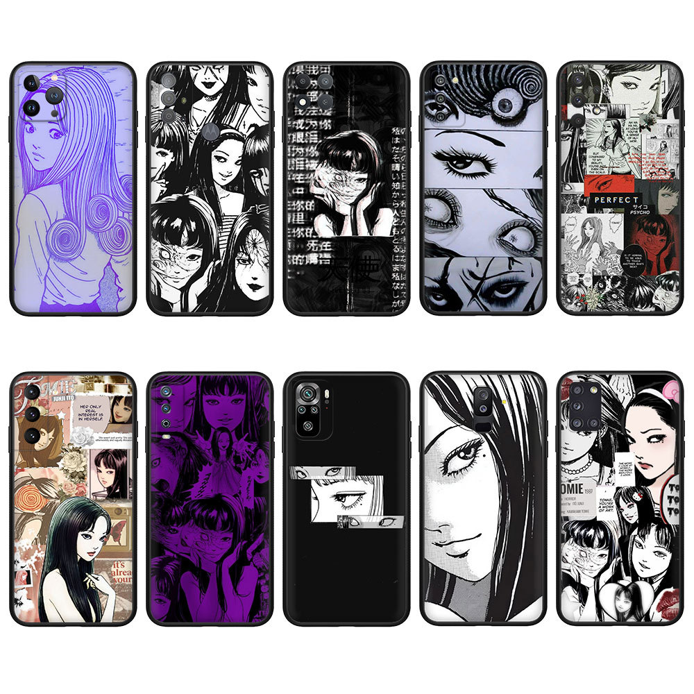 Capa Macia Balck Samsung Galaxy A10 A10S A6 A6Plus A7 A8 A8Plus A9 2018 7X7H Junji Ito Caso De Telefone