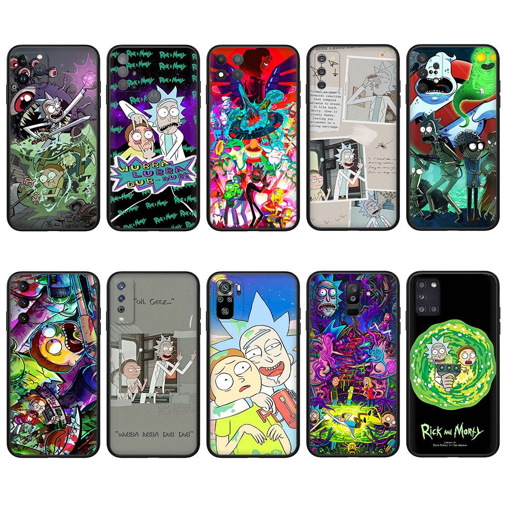 Capa Macia Balck Samsung Galaxy A10 A10S A6 A6Plus A7 A8 A8Plus A9 2018 929G Rick E Morty Caso De Telefone