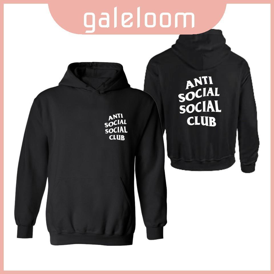 Anti Social Club Hoodie Moderno Da Luva Longa Do Clube Com Costura Dobro Elegante Agulha E Detalhes Costela