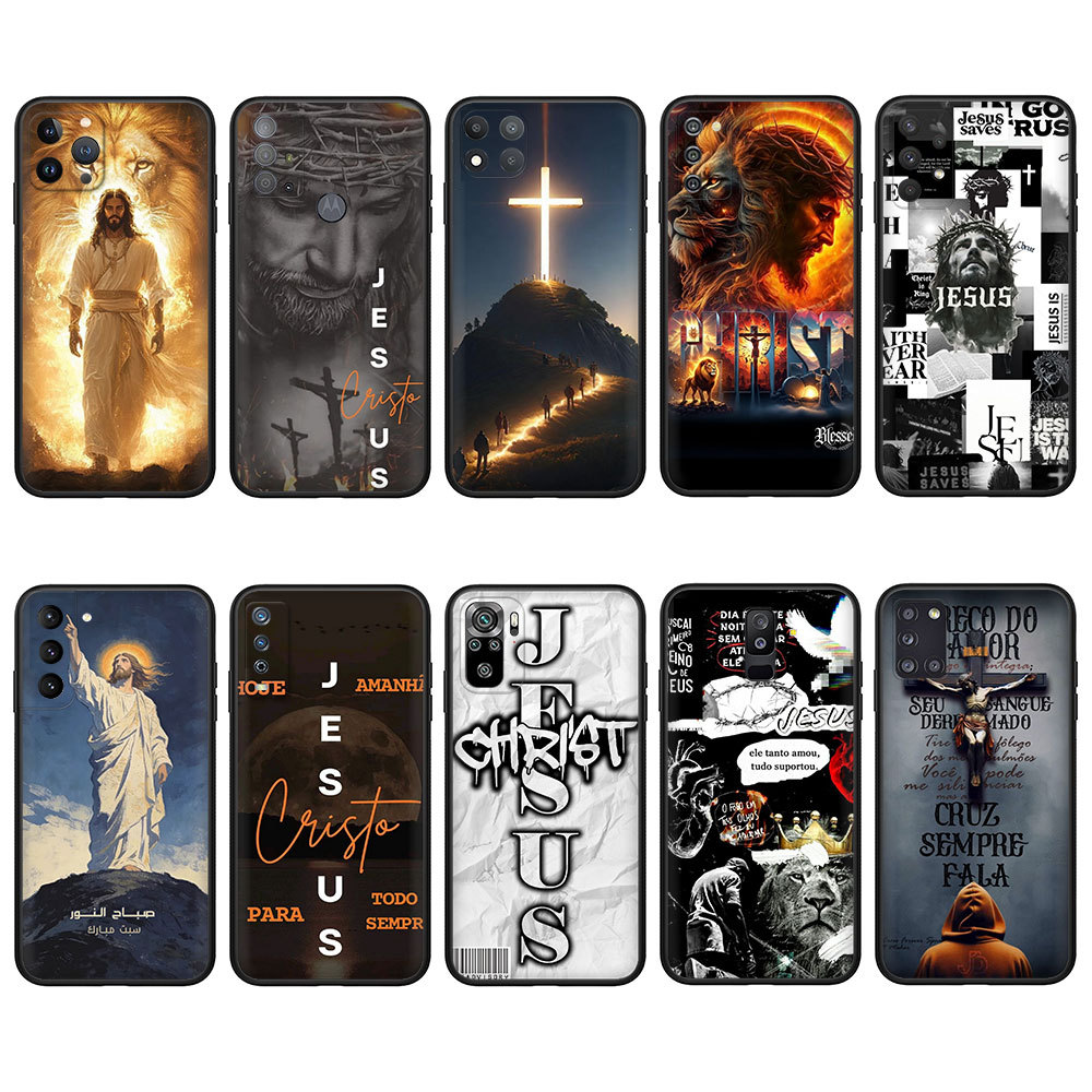 Capa Macia Balck Samsung Galaxy A10 A10S A6 A6Plus A7 A8 A8Plus A9 2018 3C7E Jesus Caso De Telefone