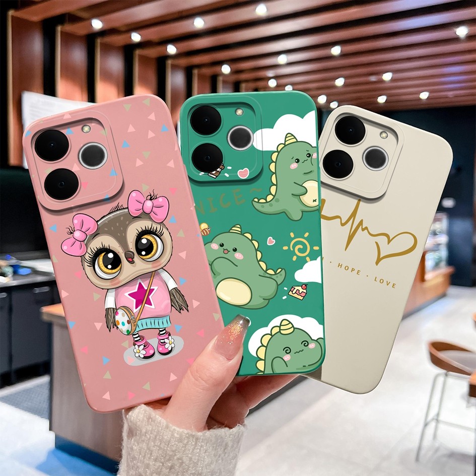 Invólucro Para Realme Note 70 70T 4G Caso De Telefone Lente Protetora Popular Dinossauro Capa Traseira RealmeNote70 70 T em Oferta na Shopee