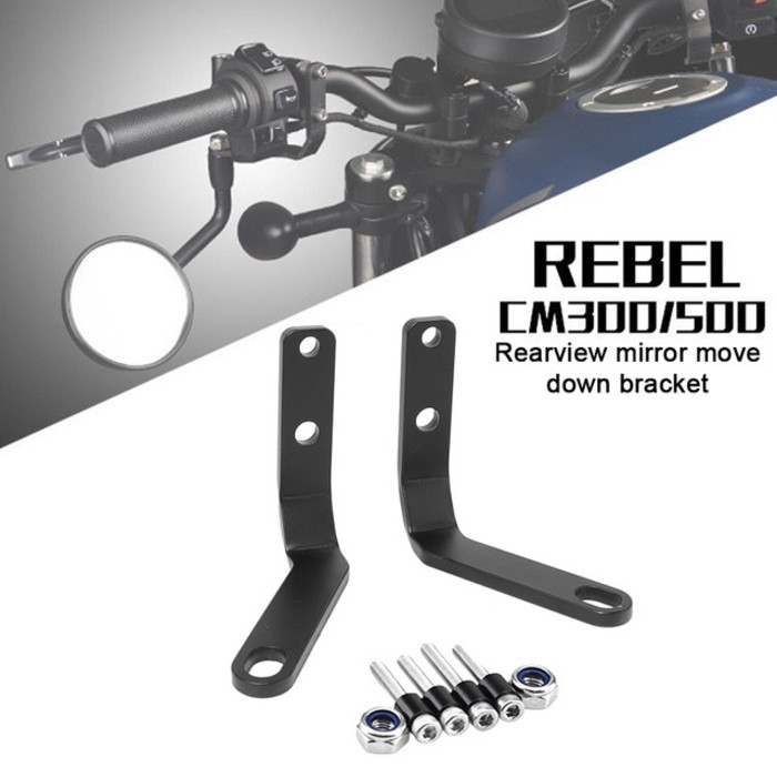 Adequado para Honda REBEL500 espelho retrovisor para baixo CM300/500 Rebel modificado refletor para baixo suporte