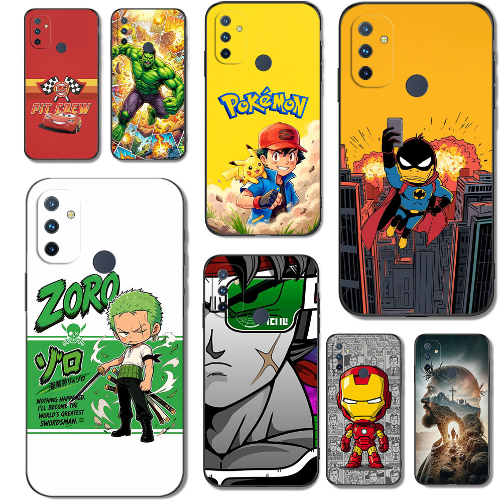 Capa Para OnePlus Nord N100 4G Traseira De Telefone Protetora De Silicone Macio Preto Tpu Jesus Batman Zoro Anime