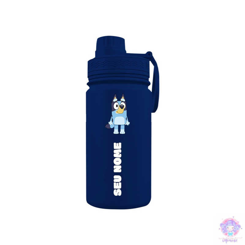 Bluey Heeler - Garrafa Térmica Fresh Com Alça Personalizada Infantil com Seu Nome 350ml 550ml 600ml