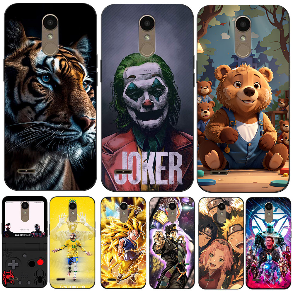 Capa Para LG K10 2018 thinQ Traseira De Telefone Silicone Macio Preto Tpu Pirata Carro Jogo Menino