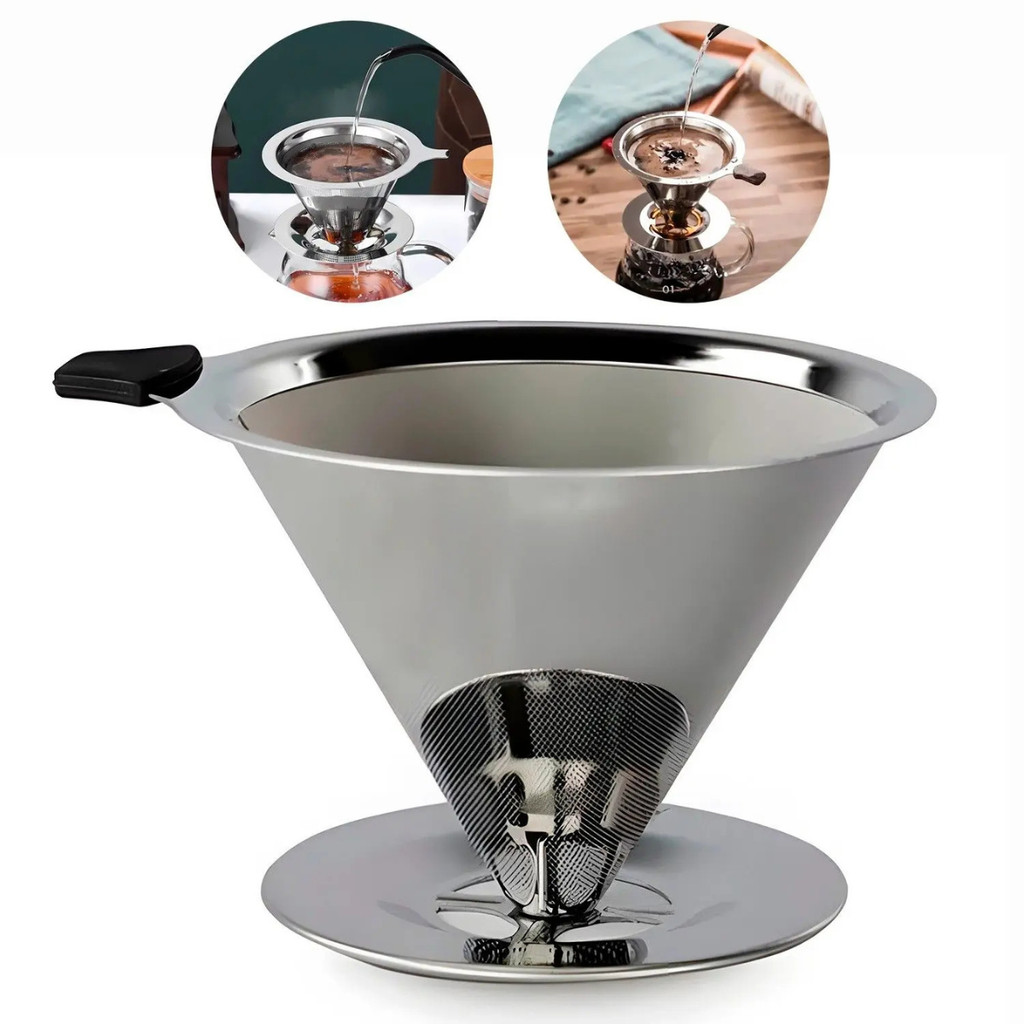 Filtro Coador Inox 103 Premium Reutilizável Café Mais Forte e Sustentável - Coador de Café Aço Inox 103 Permanente