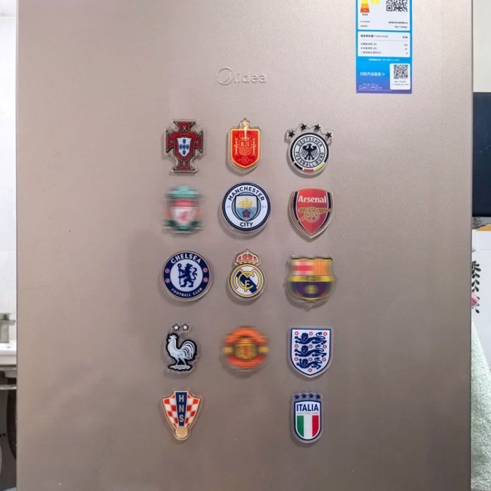 Real Madrid Chelsea Manchester Cidade Portugal Alemanha França Espanha Time De Futebol Acrílico Geladeira Ímã Porta Ades