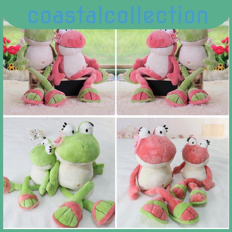 Brinquedo De Pelúcia Sapo Verde E Rosa Com Olhos Bordados Disponíveis Em Dois Tamanhos