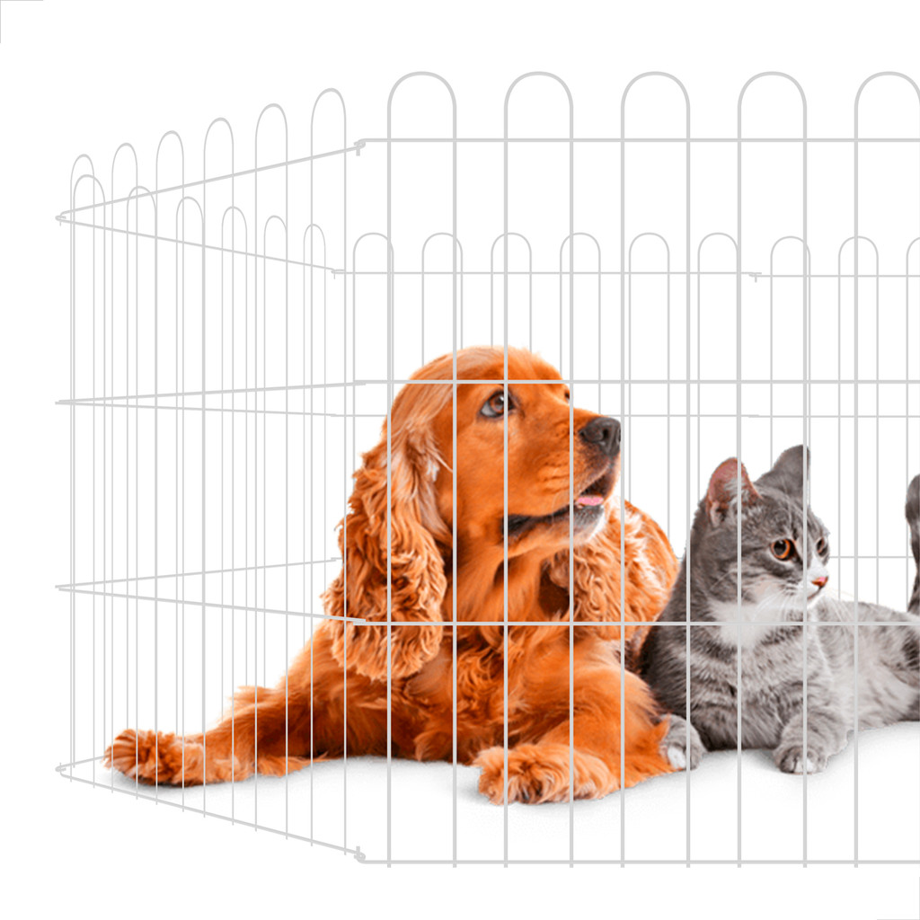 Cercado Cachorro Caes Pet Shop Grade Cercado Pet em Aço – 4 Telas de 60,5x55cm com Pintura Eletros