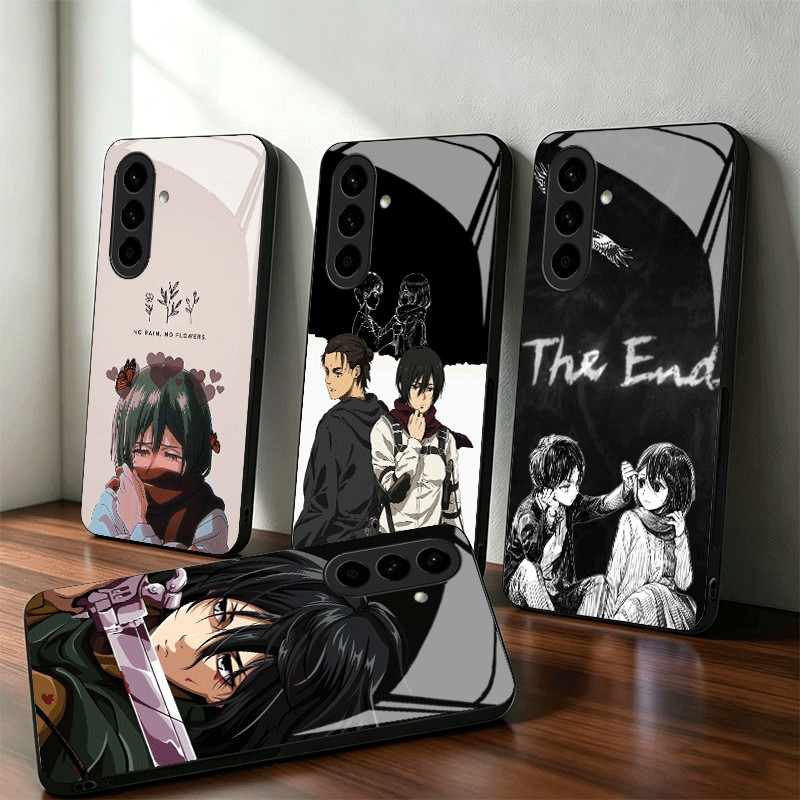 Ataque Ao Titã Mikasa Caso De Telefone Vidro Para Samsung A14 A17 A16 A15 A14 A13 A57 A56 A55 A54 A53 A37 A36 A35 A34 A3