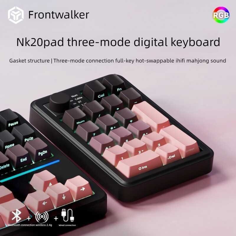 Teclado Sem Fio Bluetooth Modo Duplo 2.4G Numérico Universal Portátil Para Computador Desktop PC Gamer Acessórios