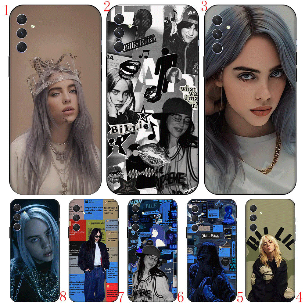 billie eilish A9 Para Samsung S6 J730 J2 J5 J7 Pro Prime Core TPU Capa De Telefone De silicone Macio Preto