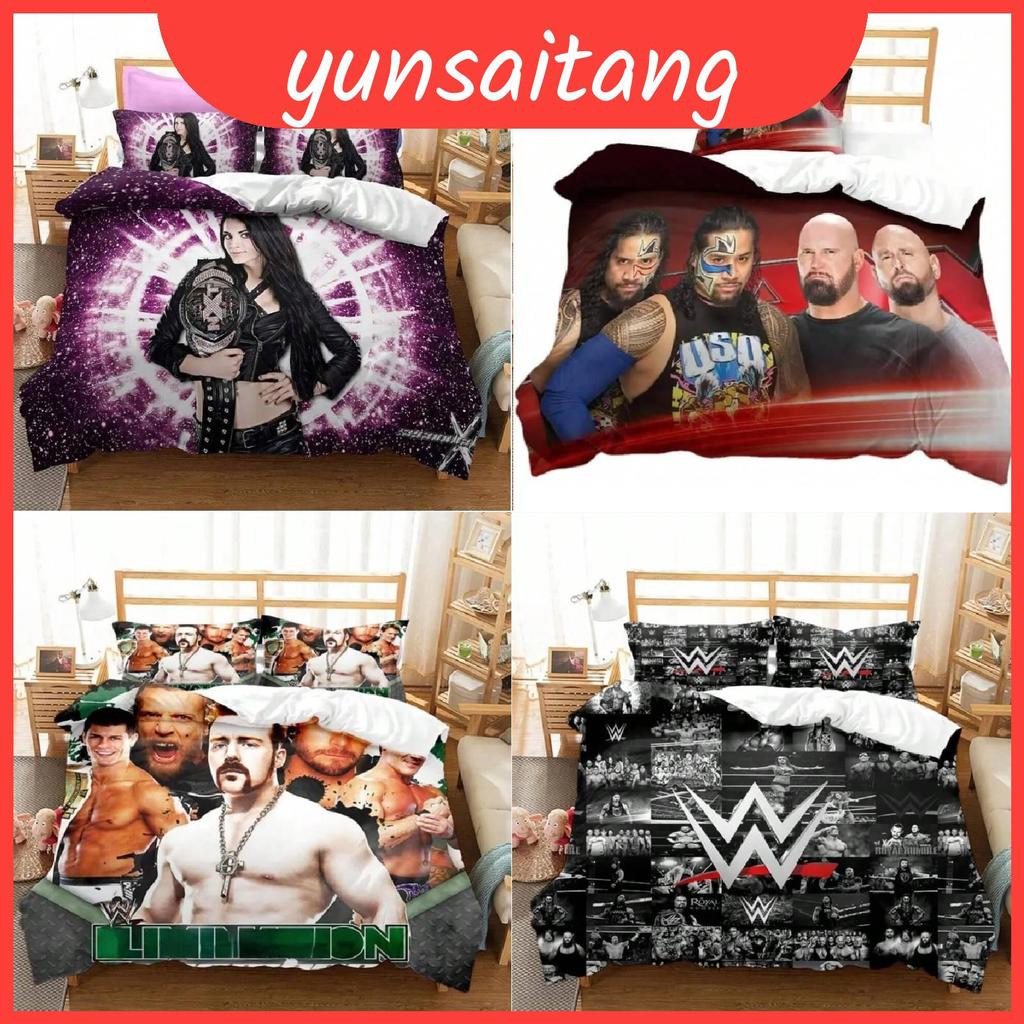 Conjunto De Capa De Edredom Wwe Eaw Com Tecido Macio Para Ambiente De Sono Doméstico Cama De Casal