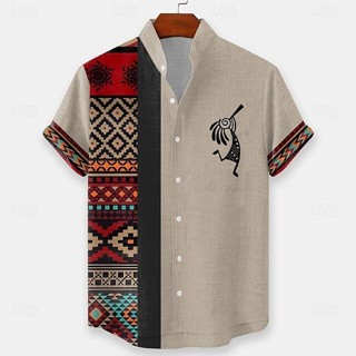 Camisa Masculina Para Roupas Masculinas Verão Casual De Manga Curta Havaiana Ao Ar Livre Street wear 46b em Oferta na Shopee