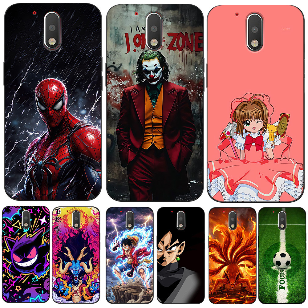 Para Motorola Moto G4 Caso De Telefone Silicone Macio Protetor Preto Tpu Engraçado Gato anime Super-Herói Coringa