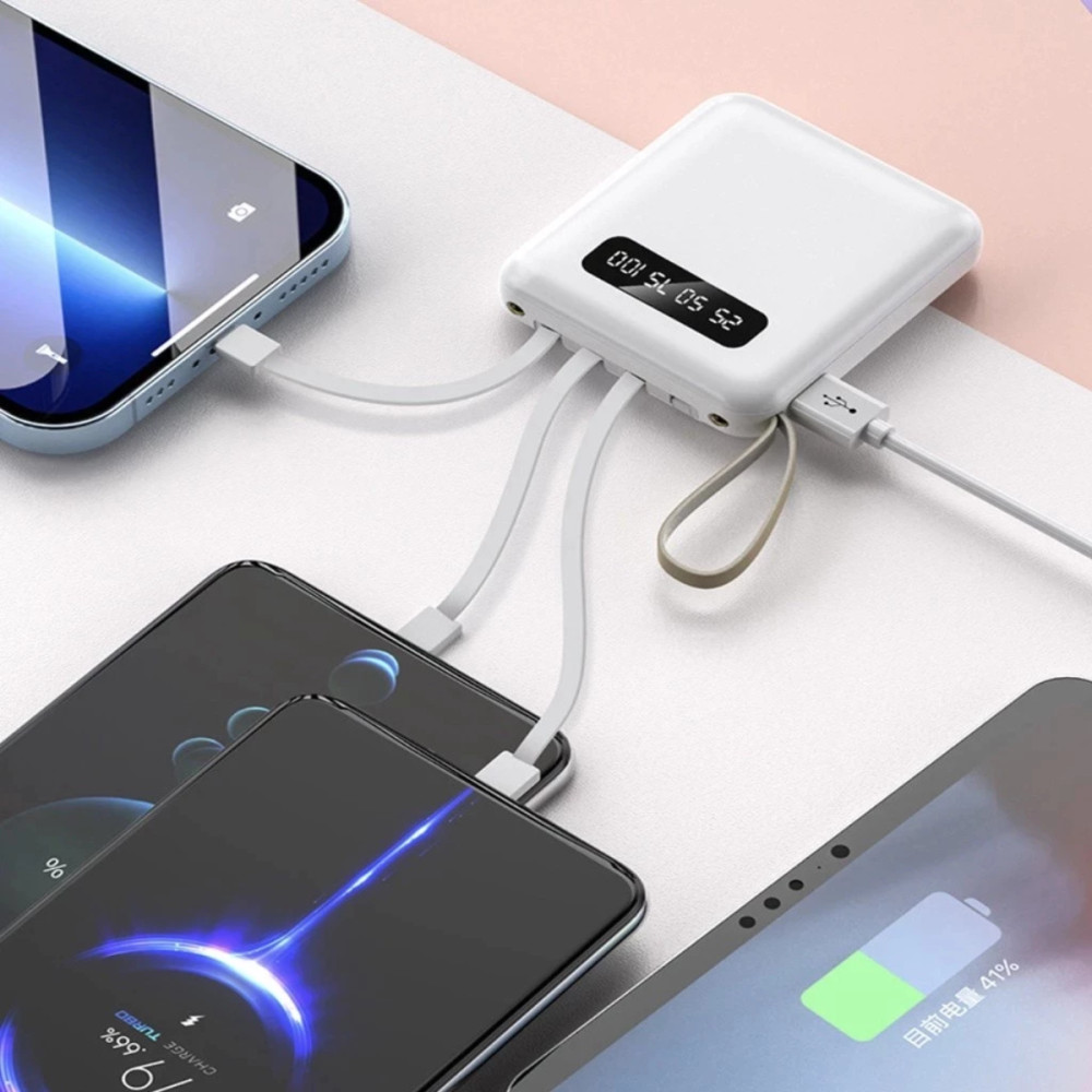 Carregador Portátil Power Bank 10000mAh Portátil com Tela Digital