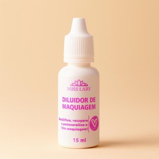 Diluidor de Maquiagem Miss Lary 15ml · Recupera, Potencializa e Prolonga a Make