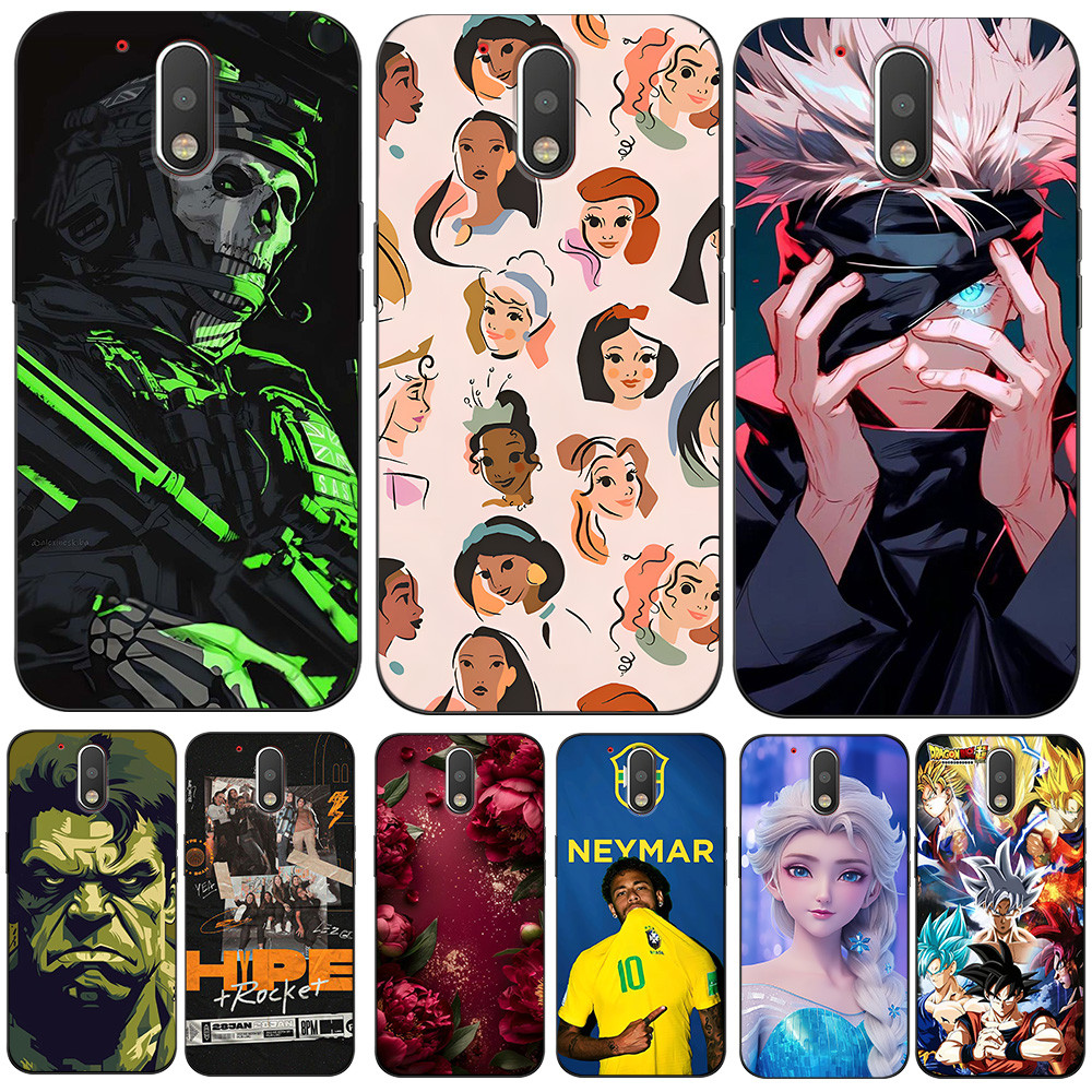 Para Motorola Moto G4 Caso De Telefone Silicone Macio Protetor Preto Tpu Flor Árvore Famoso Jogador Futebol