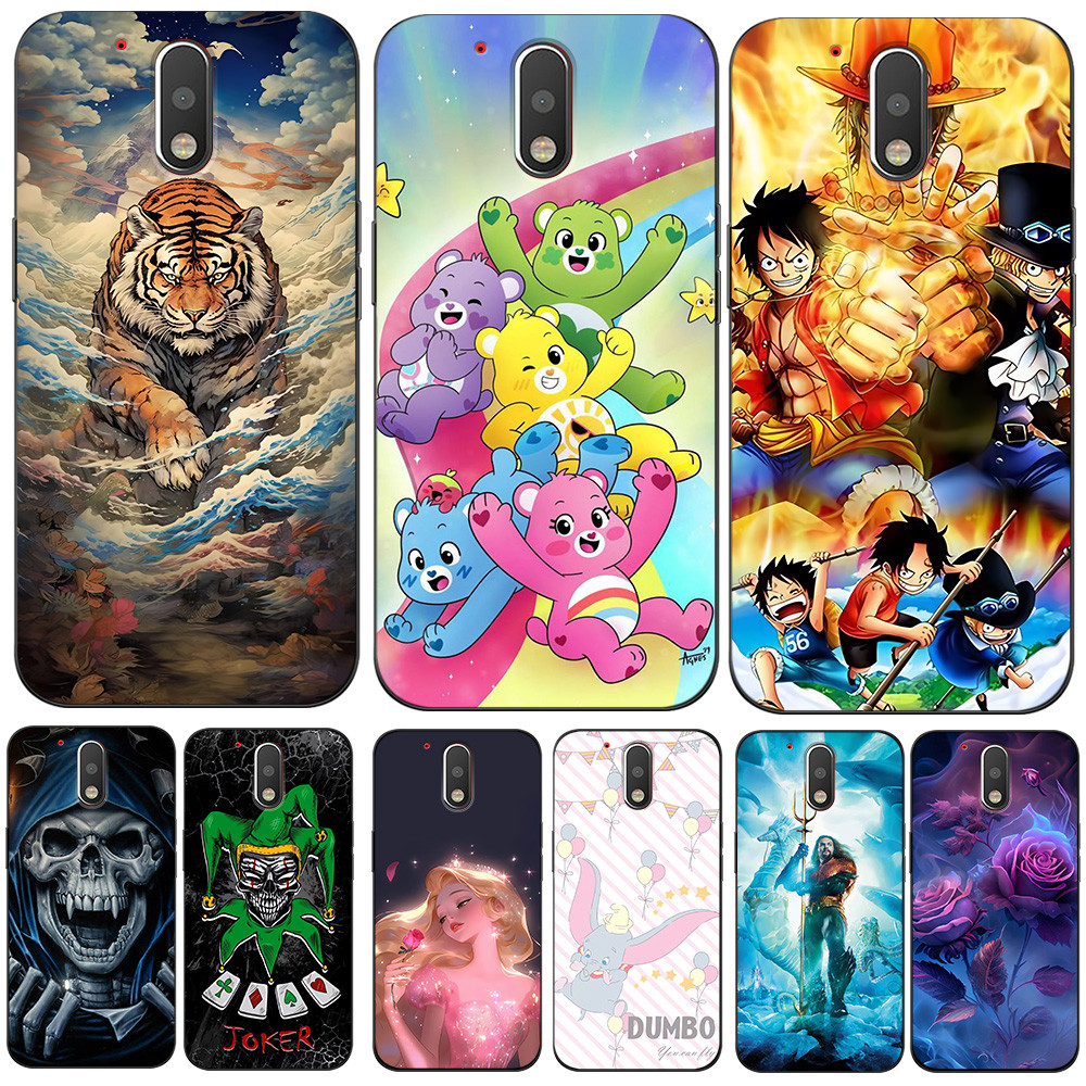 Para Motorola Moto G4 Caso De Telefone Silicone Macio Protetor Preto Tpu Cobra Tigre Gato anime Engraçado Padrão Bonito