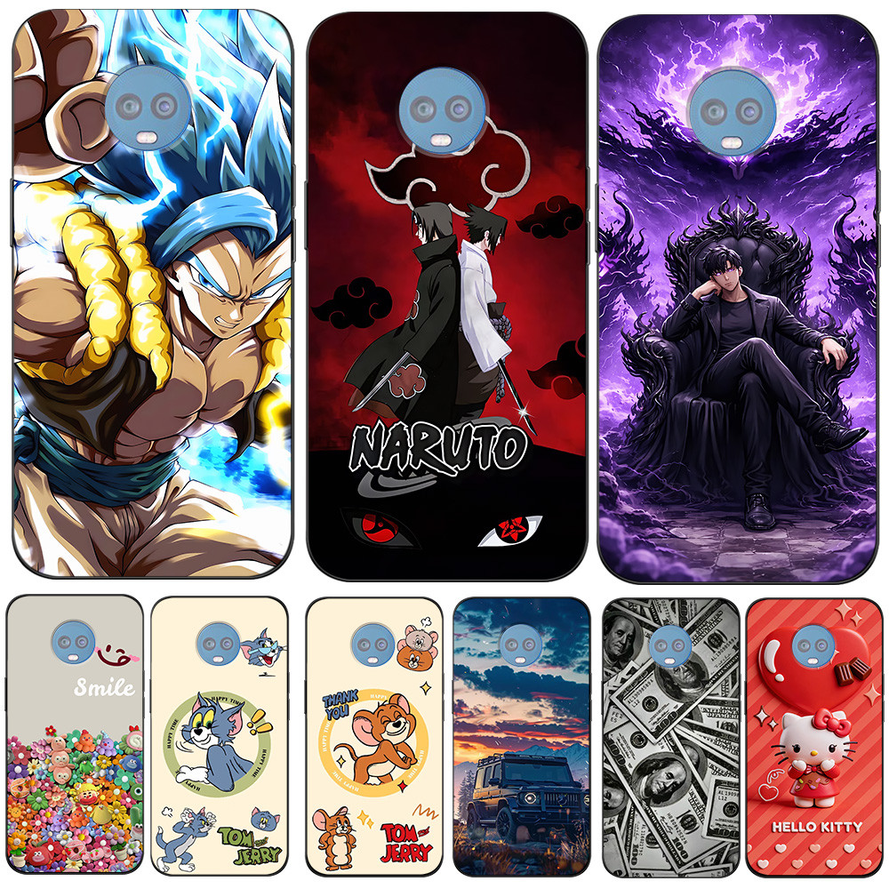 Para Motorola Moto G6 PLUS Caso De Telefone Silicone Macio Protetor Preto Tpu Popular Saiyan anime Dinheiro Coringa