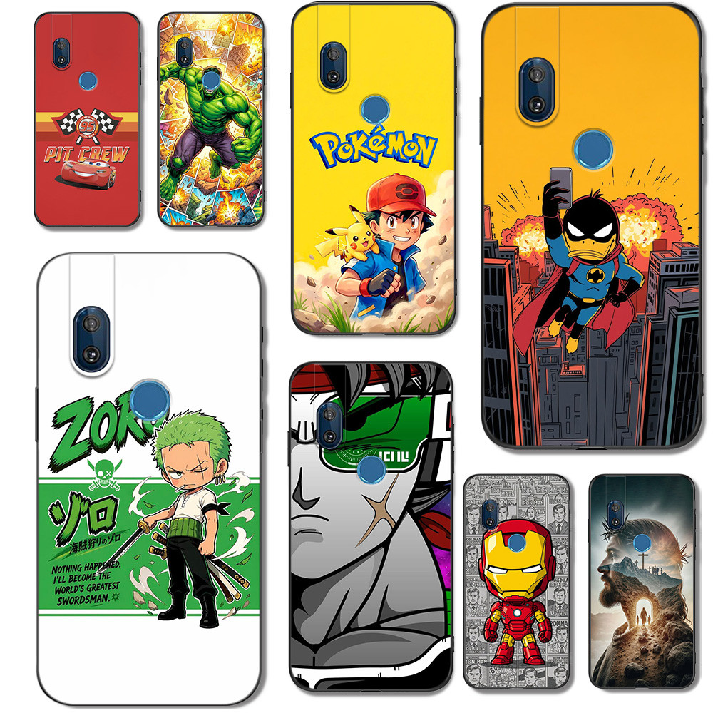 Para Motorola Moto one hyper Caso De Telefone Silicone Macio Protetor Preto Tpu Jesus Batman Zoro Anime