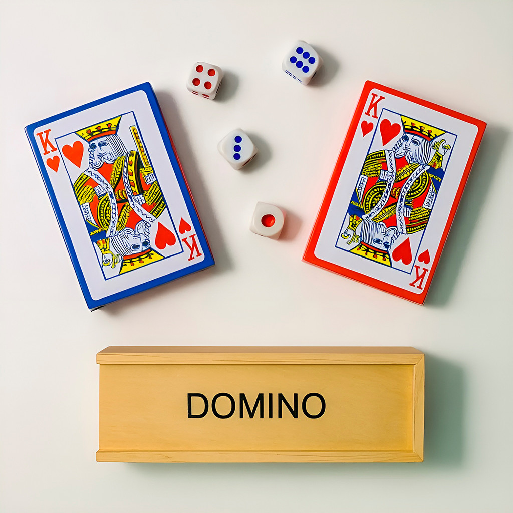 Kit Baralho Dados Dominó Jogos Diversão Entretenimento