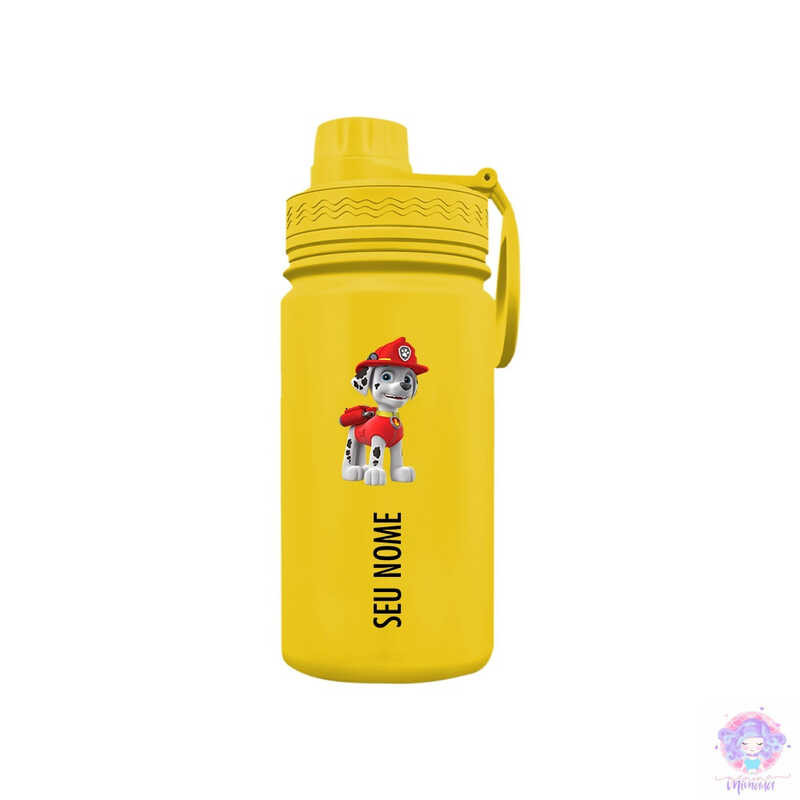 Marshall Patrulha Canina - Garrafa Térmica Fresh Com Alça Personalizada 350ml 550ml 600ml Infantil com Seu Nome