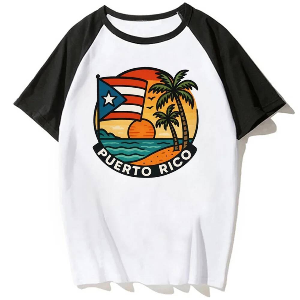 Porto Rico Camiseta femme dollette y2k baddie Verão Estética goth Jojofuku Engraçado Bonito