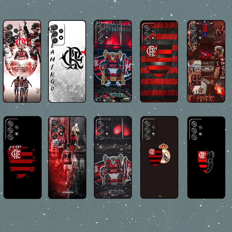 Para Samsung S6 S7 Edge S8 S9 S10 Plus Flamengo Capa De Telefone TPU Preta Macia