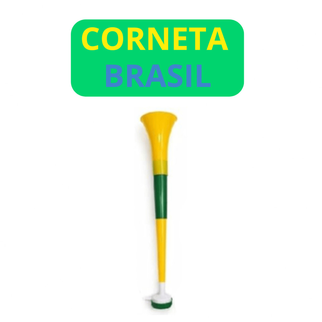 MODELO 2 - Corneta Brasil Fácil de Montar Verde e Amarela 40 cm